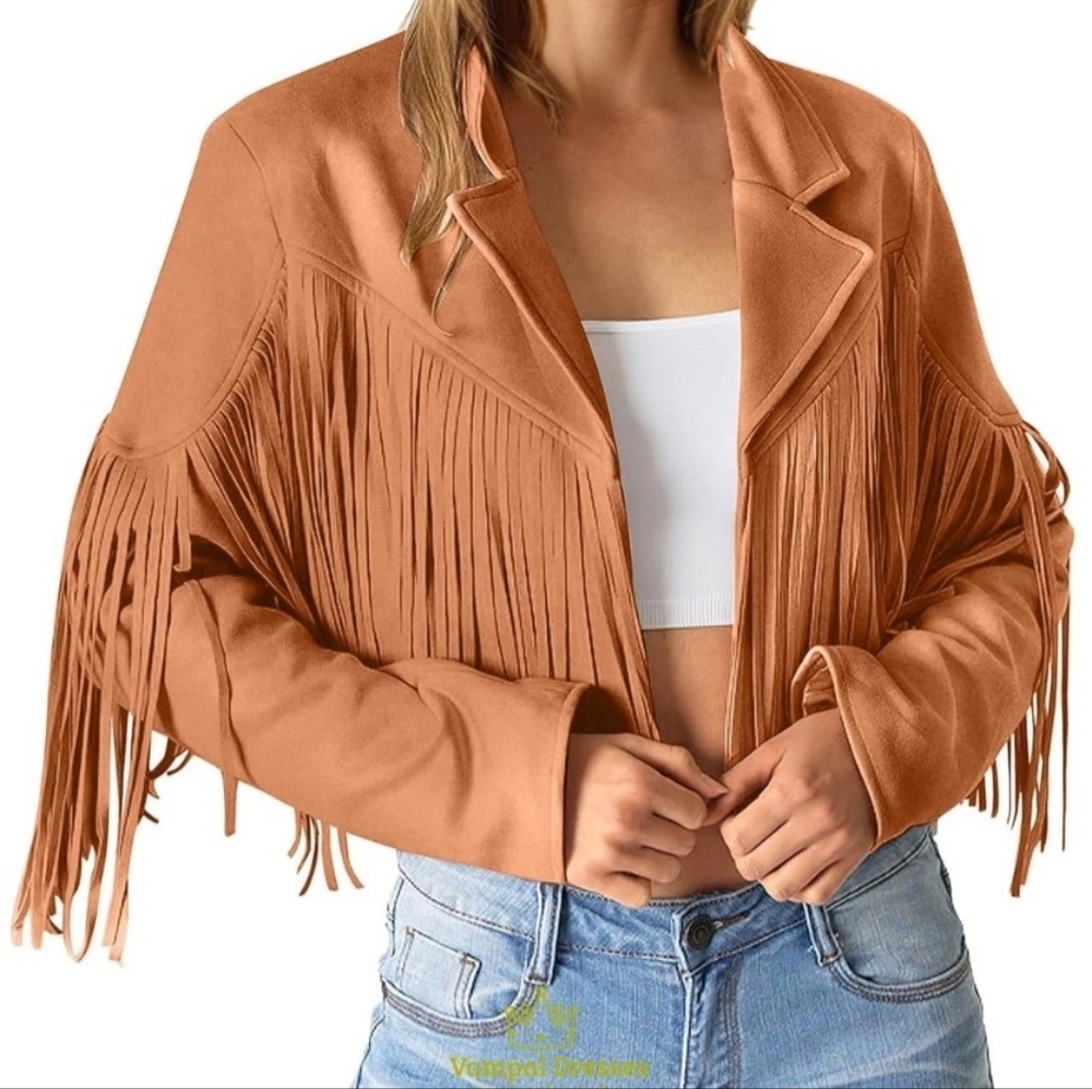 WISTERIA LANE‎ Fauz Suede Women's Fringe Jacket. Sz M NWT